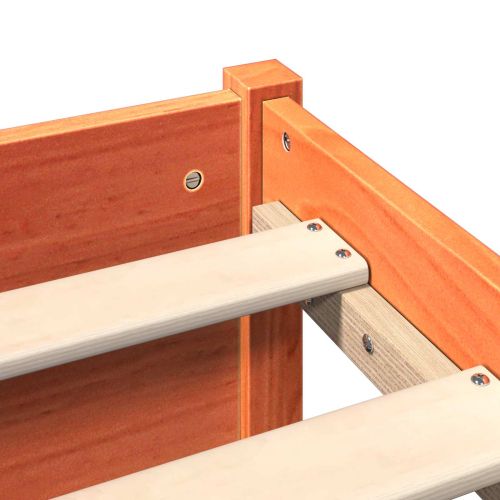 Легло с рама и главата за съхранение Восъчен Кафяв 150 x 200 cm