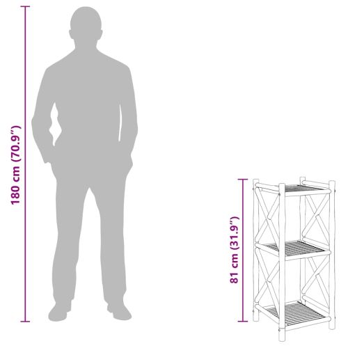 Бамбуков квадратен стелаж, 3 рафта