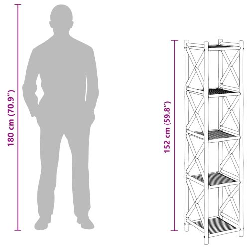 5-етажна квадратна бамбукова етажерка