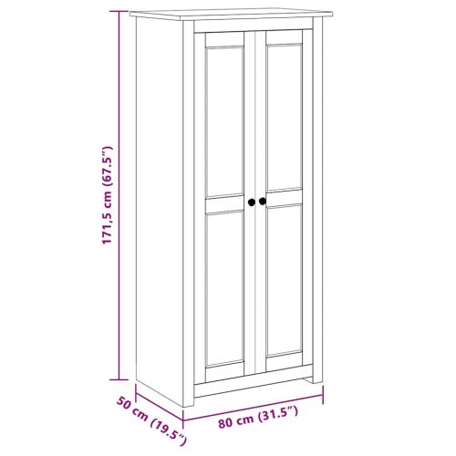 Гардероб, 80x50x171,5 см, бор масив, стил Панама