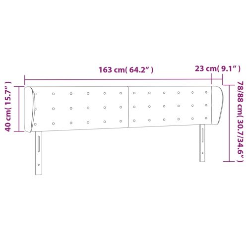 Горна табла с уши, кремава, 163x23x78/88 см, изкуствена кожа