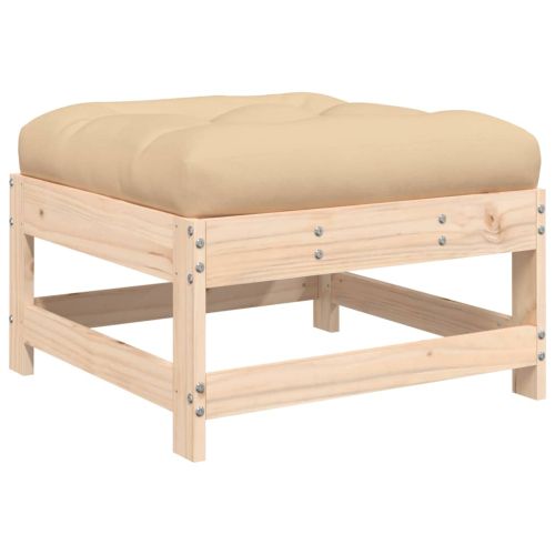 Градински комплект с възглавници, 4 части, дърво масив