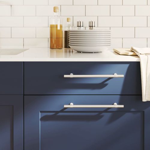 Дръжки за шкафове, 10 бр, сребристи, 192 мм, неръждаема стомана