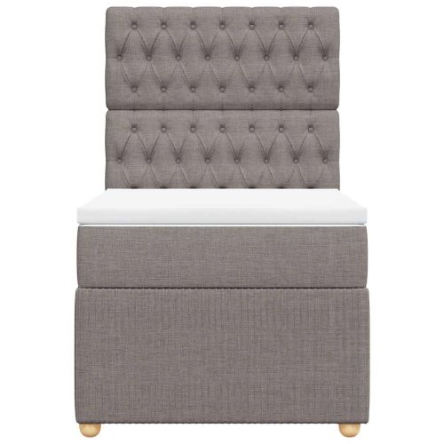 Боксспринг легло с матрак, таупе, 80x200 см, плат