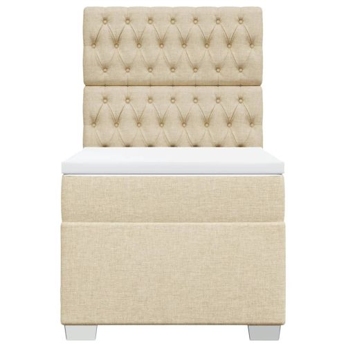 Боксспринг легло с матрак, кремава, 90x190 см, плат