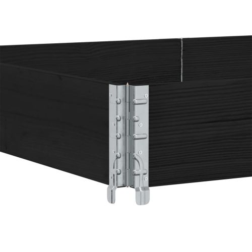Палетни страници черно 3 бр 150x100 см, борова дървесина масив