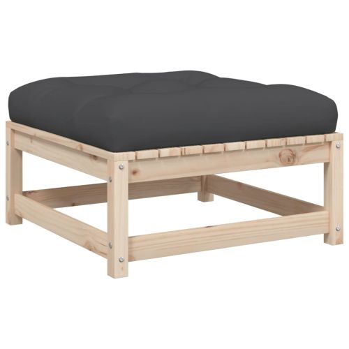 Градински комплект, 6 части, с възглавници, масив бор