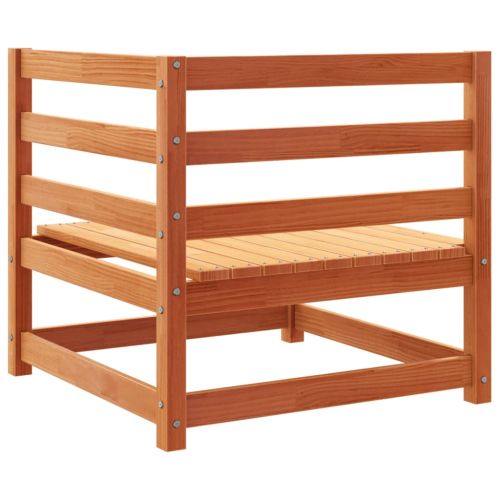 Градински комплект, 5 части, восъчнокафяв, бор масив