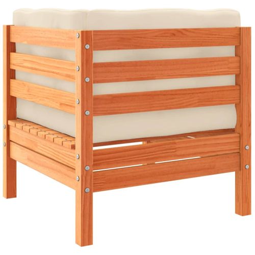 Градински комплект диван с възглавници, 9 части, восъчнокафяв