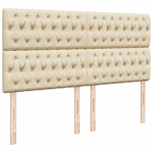 Османска легло с матрак, кремаво, 180x200 см, плат