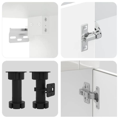 Комплект кухненски шкафове от 8 части "Porto", бяло гланцово инженерно дърво