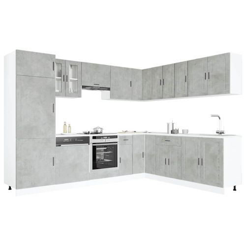 Комплект кухненски шкафове от 14 части Porto, инженерно дърво