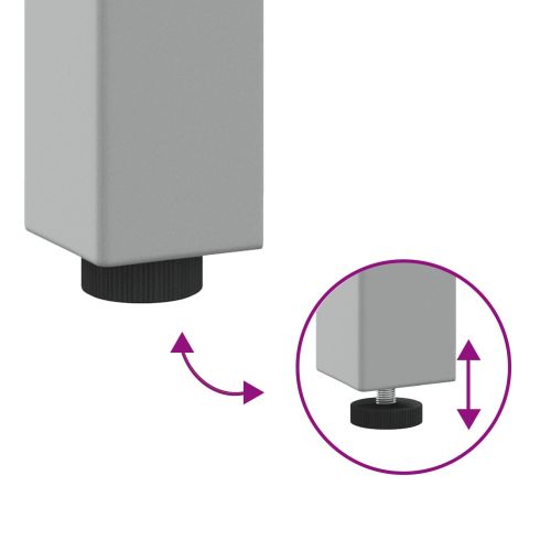 Комплект работна маса с рафт 2 pcs Черен и Сив 200 x 55 x 85 см