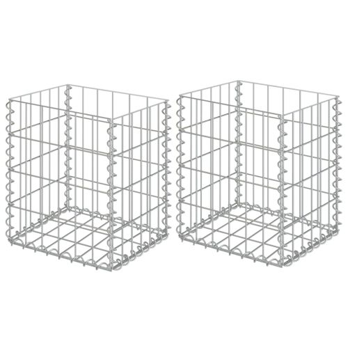 Габионни кошници, 2 бр, поцинкована стомана, 30x30x40 см