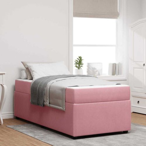 Рамка за легло с матрак Розово 80 x 200 cm текстил