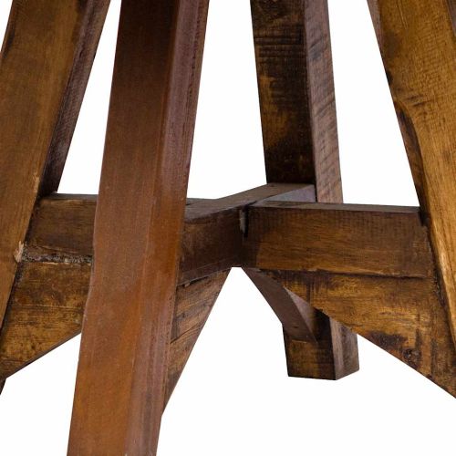 Маса за кафе, смесено рециклирано дърво, 60x45 cм, сребрист