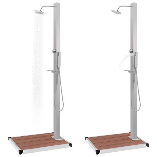 Градински душ с корито, WPC, неръждаема стомана