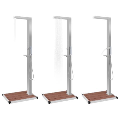 Градински душ с корито, WPC, неръждаема стомана