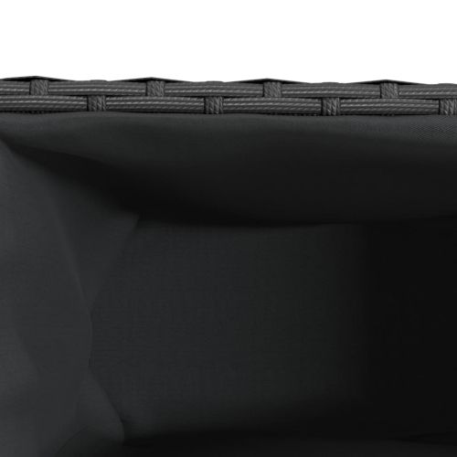 Градински кашпи с колела 2 бр черни 107x32x38 см полиратан