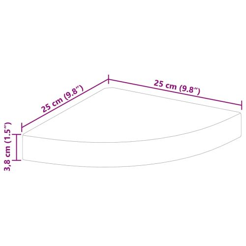 Стенни ъглови рафтове, 4 бр, дъб и бяло, 25x25x3,8 см, МДФ
