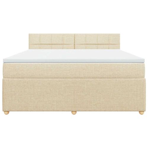 Боксспринг легло с матрак, кремава, 180x200 см, плат