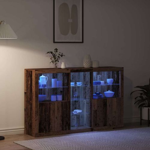 LED конзолна маса Старо дърво 162 x 37 x 100 см