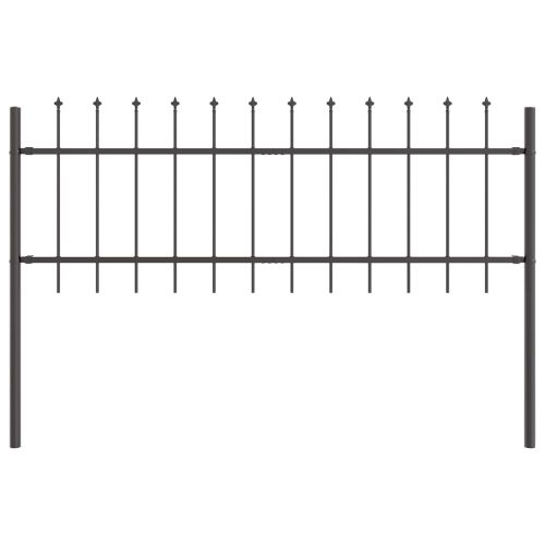 Градска ограда 2 pcs Сив 3,4 x 0,6 м Прахово боядисана стомана