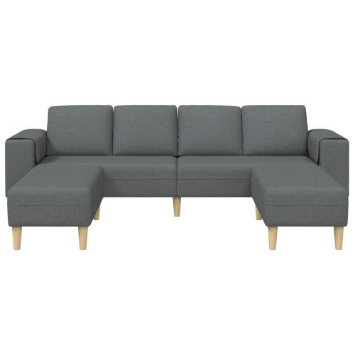 Диван за всекидневна 3 pcs Тъмен сив Полиестер