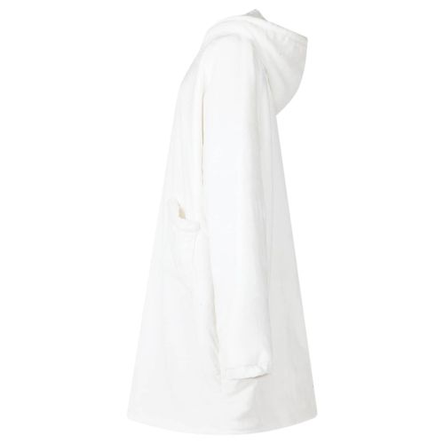 Одеяло с качулка Бяло M Флийс и фланел