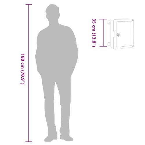 Контролен шкаф Сив 32 x 15 x 35 см ABS пластмаса