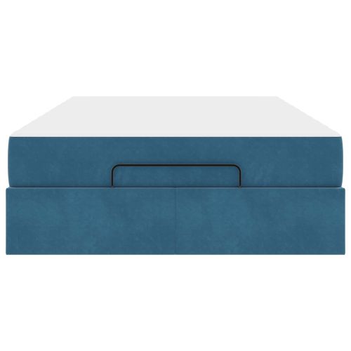 Рамка за легло с матрак с матрак 2 pcs Синьо Кадифе