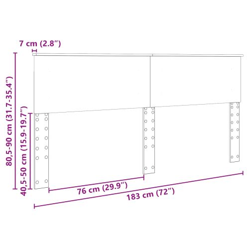 Облегалка за глава Кафяв дъб 180 cm Инженерно дърво
