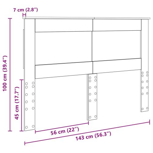 Облегалка за глава с таблото Черния дъб 140 cm Инженерно дърво