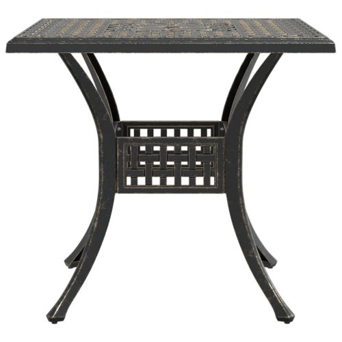 Градинска маса, бронз, 80x80x75 см, лят алуминий