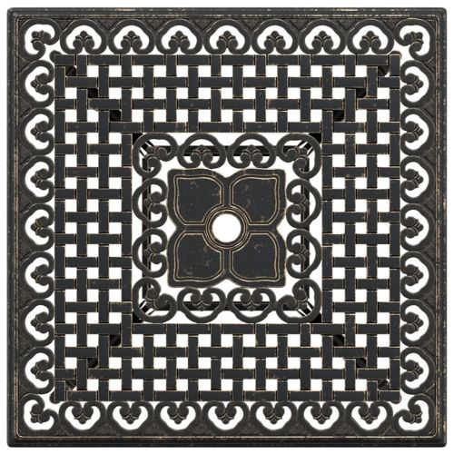 Градинска маса, бронз, 80x80x75 см, лят алуминий