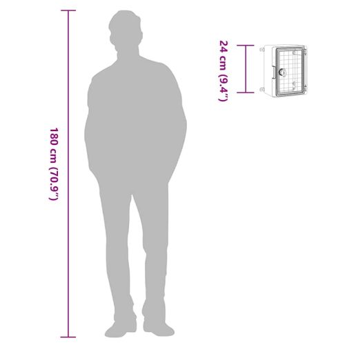 Контролен шкаф Сив 25 x 13 x 24 см ABS пластмаса