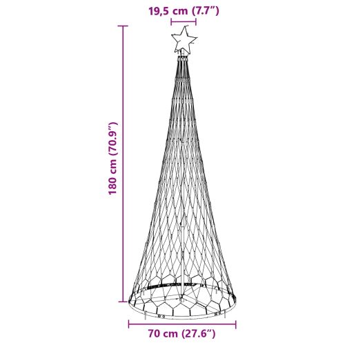 LED Коледна Елха с поставка Многоцветен 184.5 см Метал