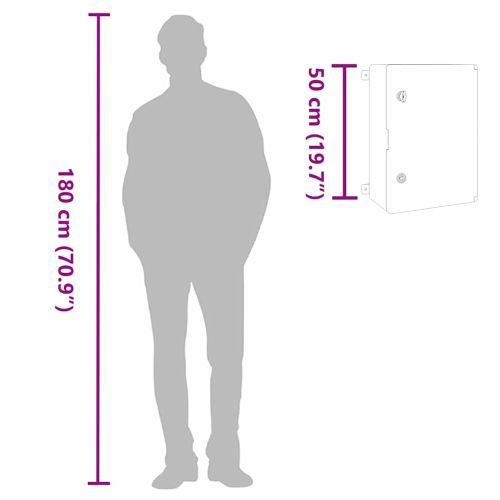 Контролен шкаф Сив 42 x 19,5 x 50 см ABS пластмаса