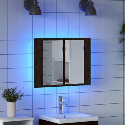 Шкаф с огледало за баня Черния дъб 60 x 12 x 45 см