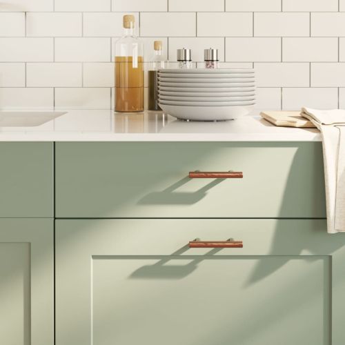 Дръжки за шкафове, 20 бр, бронз, 64 мм, неръждаема стомана