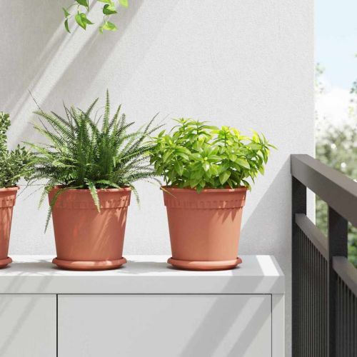 Саксии за растения 6 pcs Червено тухла Ø 19 x 16 см Пластмаса