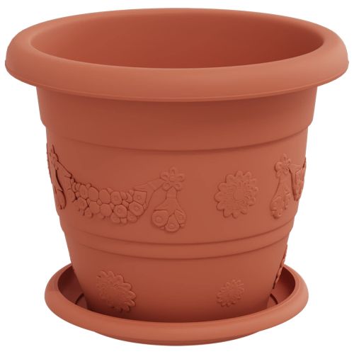 Саксии за растения 24 pcs Червено тухла Ø 22 x 18 см Пластмаса