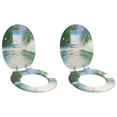 Мека затваряща се тоалетна седалка 2 pcs Зелен 44 x 38 см ПДЧ