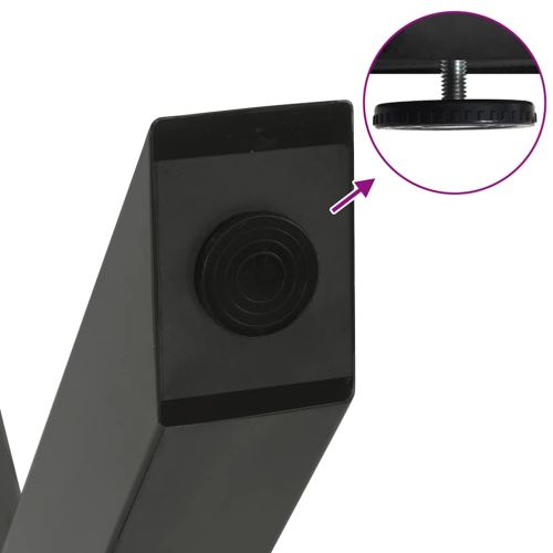 Крака за масичка за кафе, X-образни, 2 бр., антрацит, 50x(30-31) см, стомана