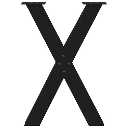 Крака за трапезна маса, X-образни, 2 бр., черни, 50 x (72-73) см, стомана