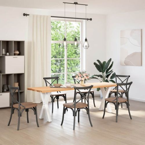 Крака за трапезна маса, X-образни, 2 бр., бели, 50 x (72-73) см, стомана