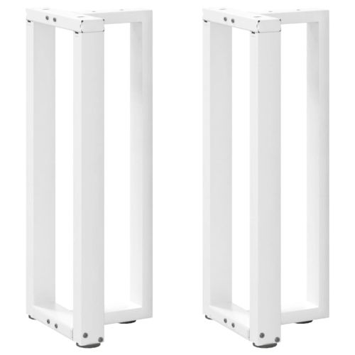 Крака за конзолна маса, Т-образни, 2 бр., бели, 38x25x(72-73) см, стомана