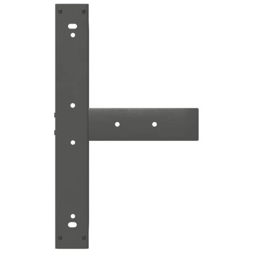 Крака за бар маса, Т-образни, 2 бр., антрацит, 60x35x(90-91) см, стомана