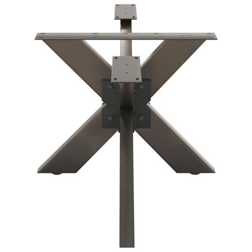 Крак за масичка за кафе, форма на паяк, черен, 98x58x(42-43) см, стомана