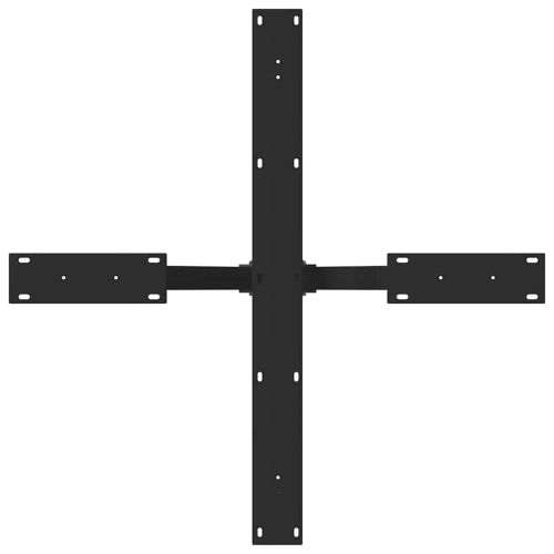 Крак за трапезна маса, форма на паяк, черен, 85x85x(72-73) см, стомана